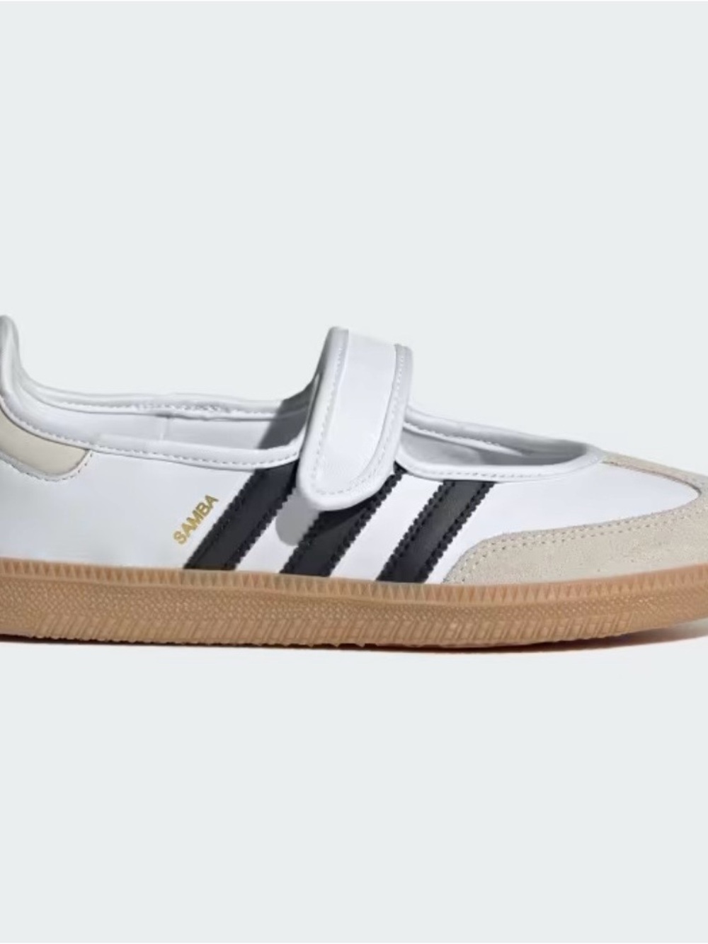 adidas women’s Samba Mary-Jane Sneakers in White, Black & Gum - Picture 2 of 2